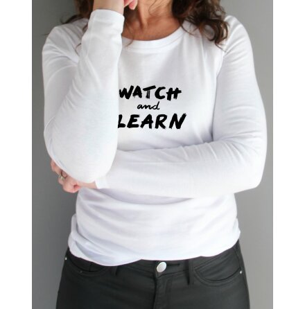 Lngrmad T-shirt WATCH and LEARN (fler frger)